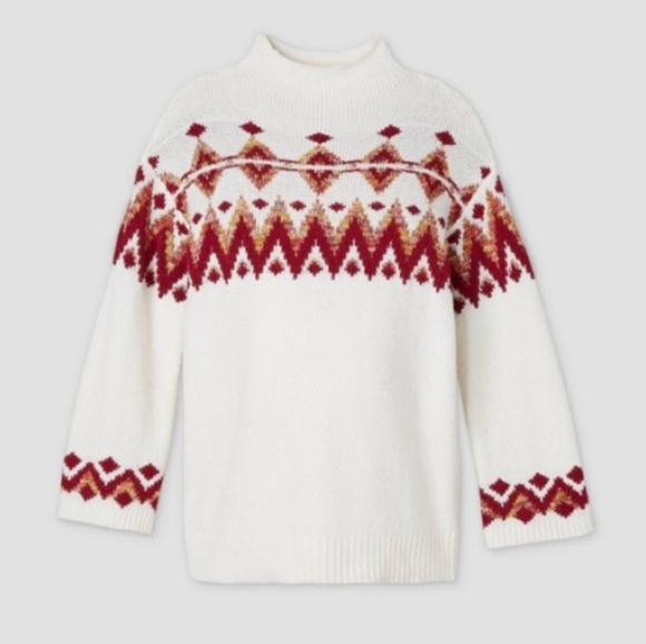 NWT Isabel Maternity Fair Isle Mock Neck Sz M - Picture 1 of 1